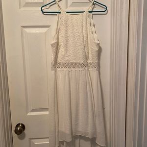 White lace knee length dress
